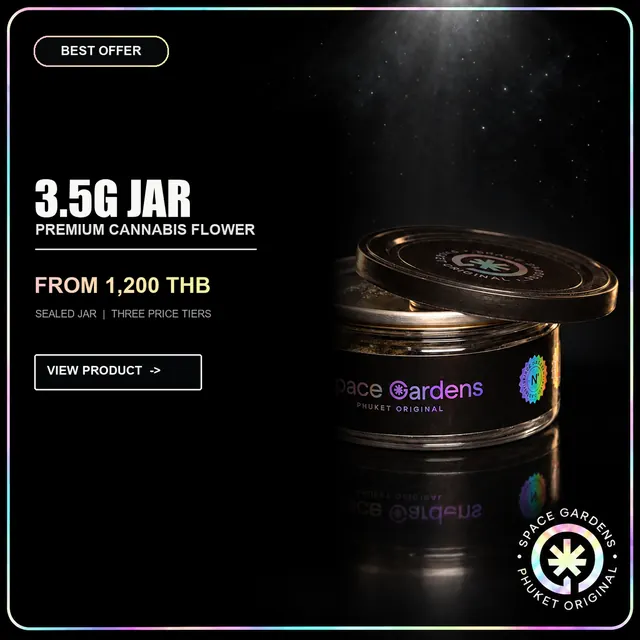Space Gardens 3.5g flower jar offer in Phuket